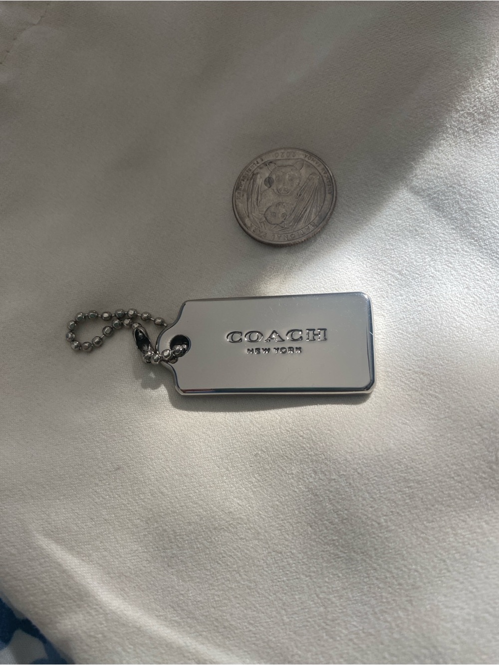 Coach Silver Leather Hangtag Bag Charm Replacement Tag